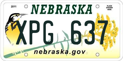 NE license plate XPG637