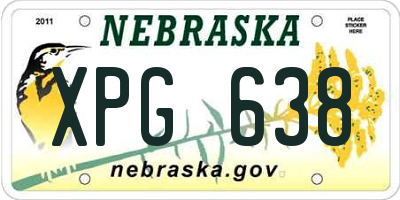 NE license plate XPG638