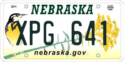 NE license plate XPG641
