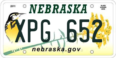NE license plate XPG652