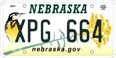 NE license plate XPG664