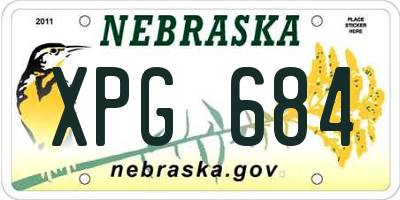 NE license plate XPG684