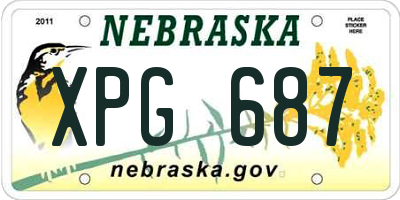 NE license plate XPG687