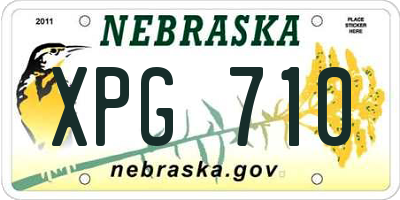 NE license plate XPG710