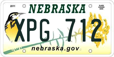 NE license plate XPG712