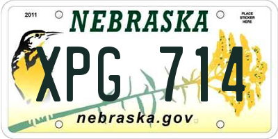 NE license plate XPG714