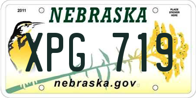 NE license plate XPG719