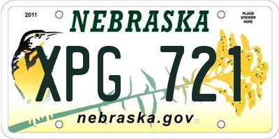 NE license plate XPG721