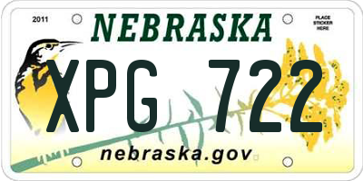 NE license plate XPG722