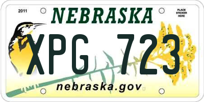 NE license plate XPG723