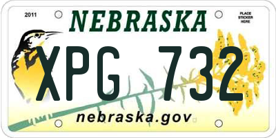 NE license plate XPG732