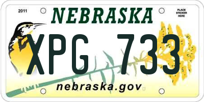 NE license plate XPG733