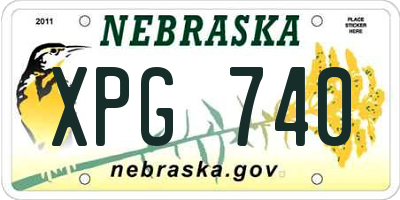 NE license plate XPG740