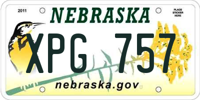 NE license plate XPG757