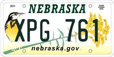 NE license plate XPG761