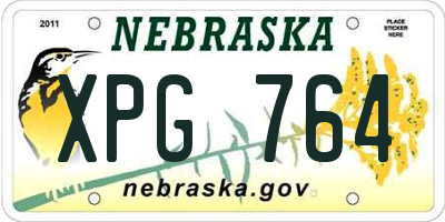 NE license plate XPG764