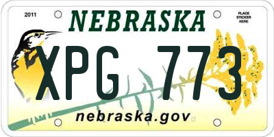 NE license plate XPG773