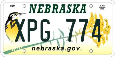 NE license plate XPG774