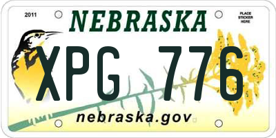 NE license plate XPG776
