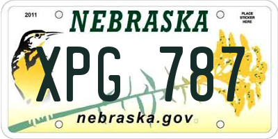 NE license plate XPG787
