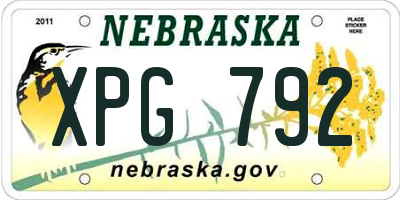 NE license plate XPG792