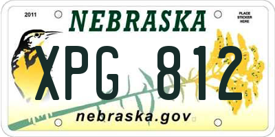 NE license plate XPG812