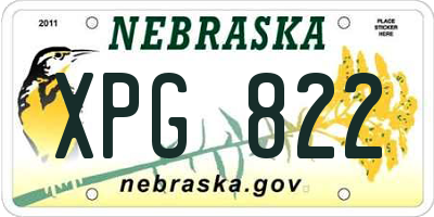 NE license plate XPG822