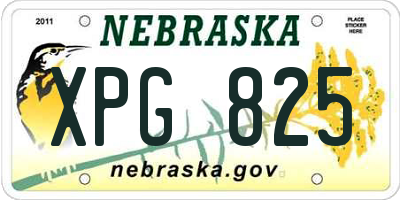 NE license plate XPG825