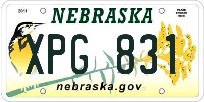 NE license plate XPG831