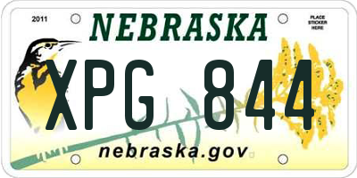 NE license plate XPG844