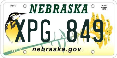 NE license plate XPG849