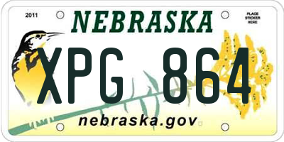 NE license plate XPG864
