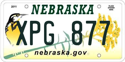 NE license plate XPG877