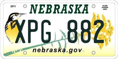 NE license plate XPG882