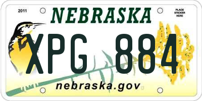 NE license plate XPG884