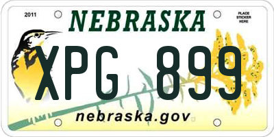 NE license plate XPG899