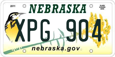 NE license plate XPG904