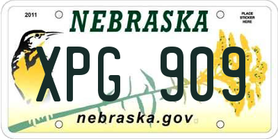 NE license plate XPG909