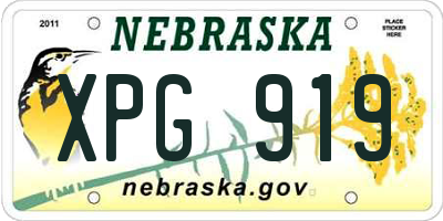 NE license plate XPG919