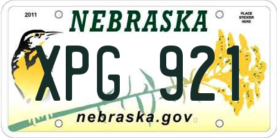 NE license plate XPG921