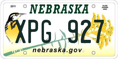 NE license plate XPG927