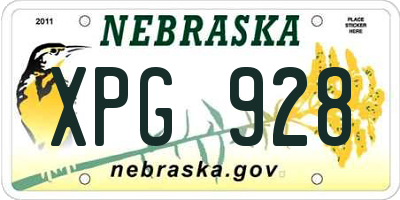 NE license plate XPG928