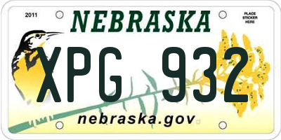 NE license plate XPG932