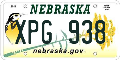 NE license plate XPG938