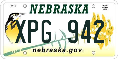 NE license plate XPG942