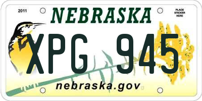NE license plate XPG945