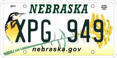 NE license plate XPG949