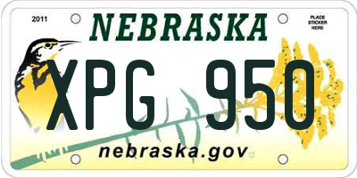NE license plate XPG950
