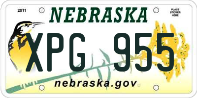 NE license plate XPG955