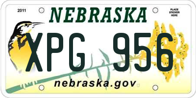 NE license plate XPG956